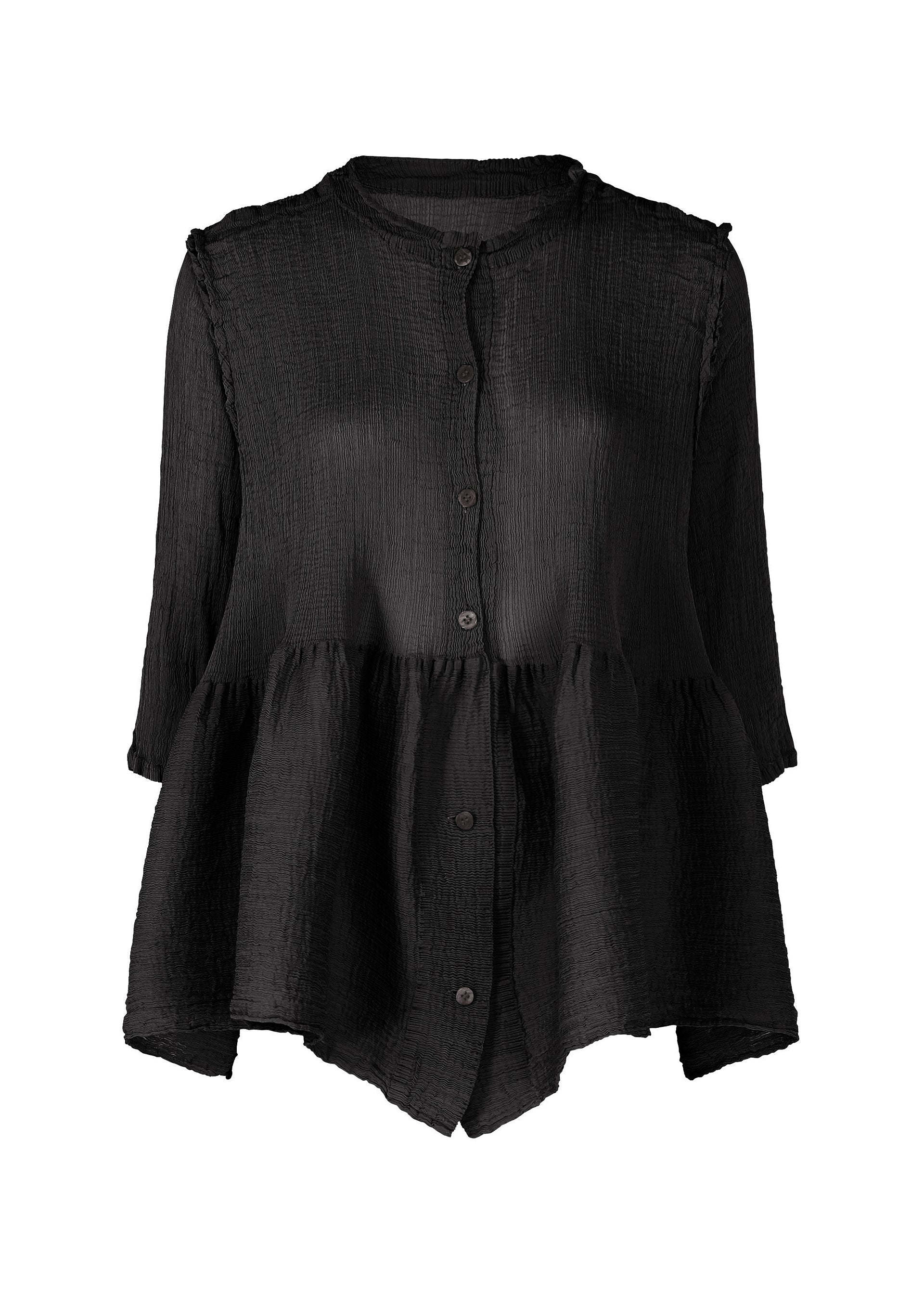 Zoomed view BOUNCE SEE-THROUGH CREPE, Women's Tops, Cardigan, Black - BLACK (no.15)