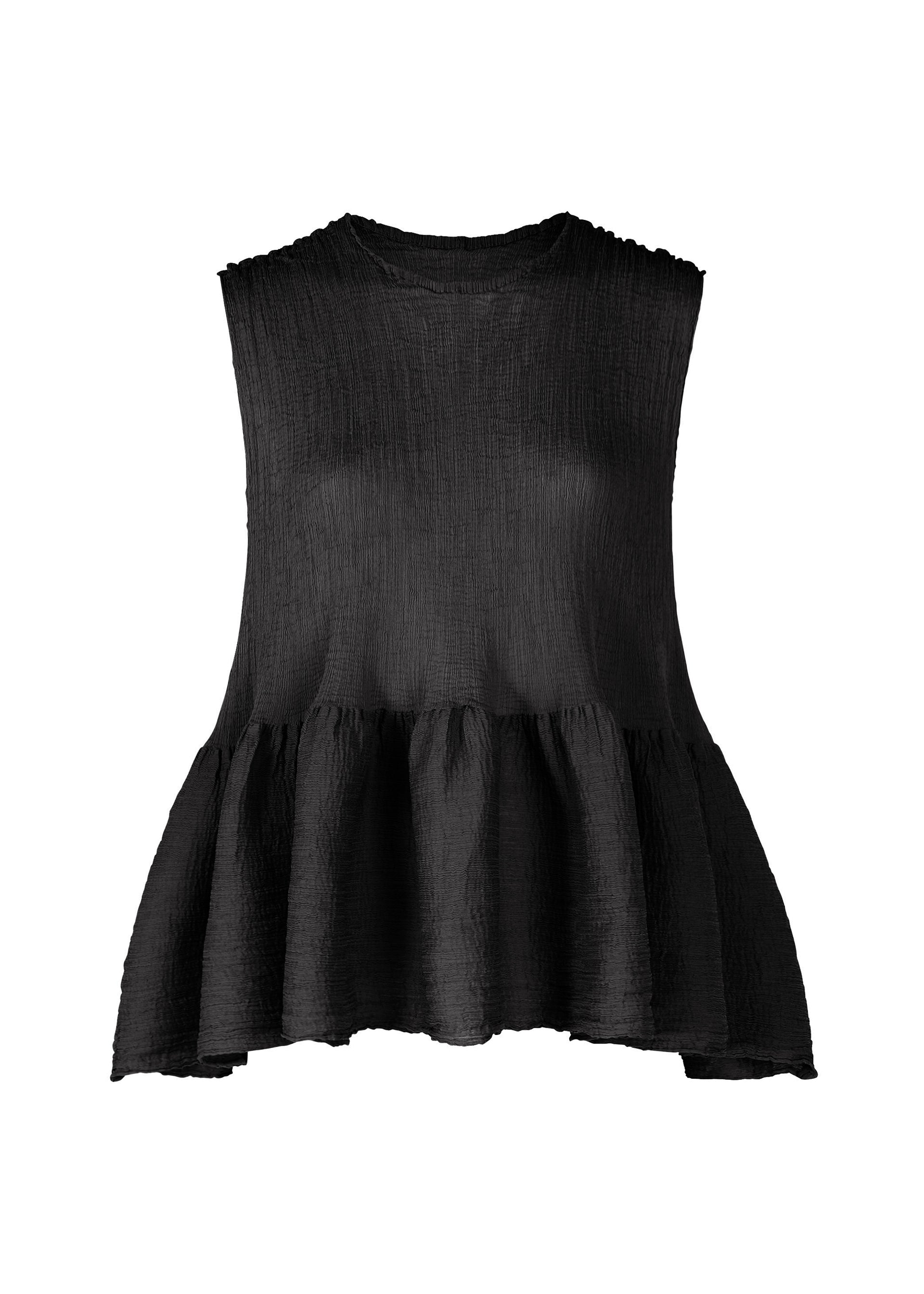 Zoomed view BOUNCE SEE-THROUGH CREPE, WOMEN'S TOPS, BLACK - BLACK (no.15)