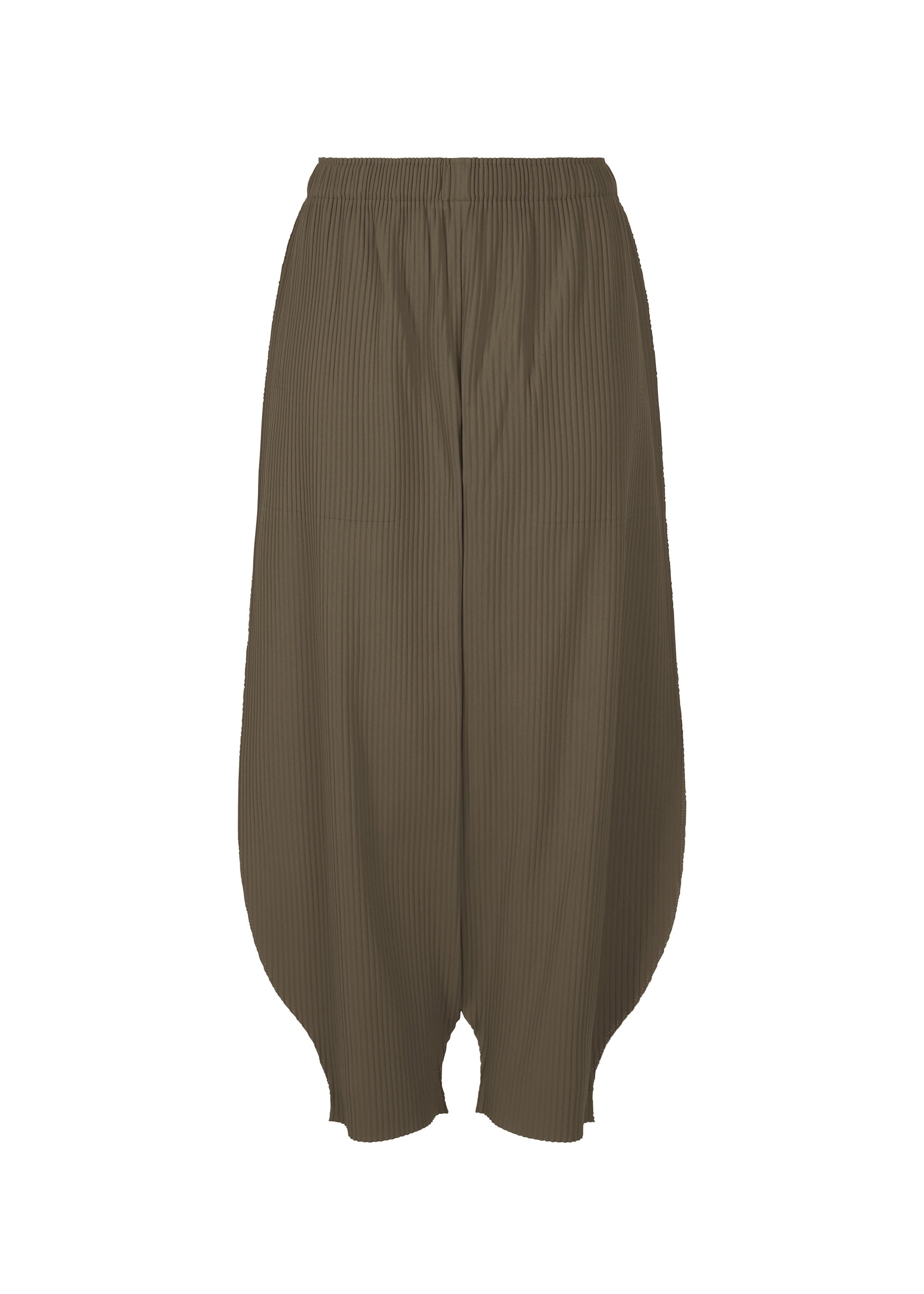 Zoomed view FINE KNIT PLEATS BOTTOM 2 - DARK BROWN (no.46)
