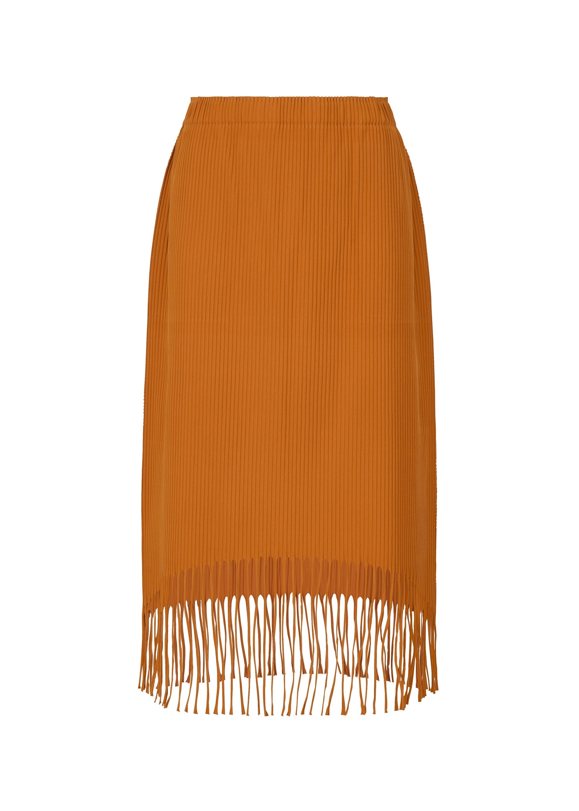 Zoomed view FRINGE PLEATS, Women's Skirt, Orange - AMBER (no.43)