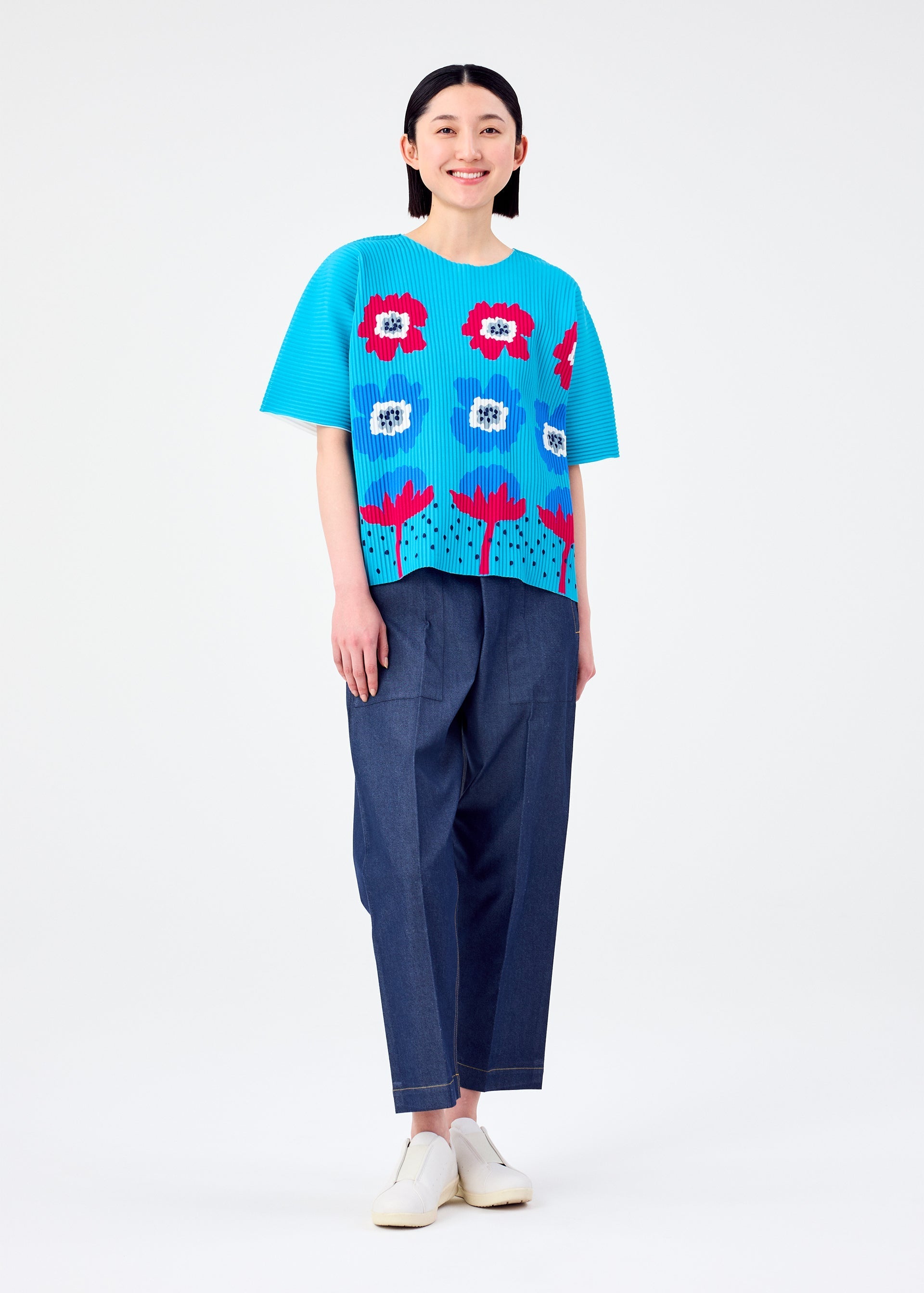 GROW FINE KNIT PLEATS T