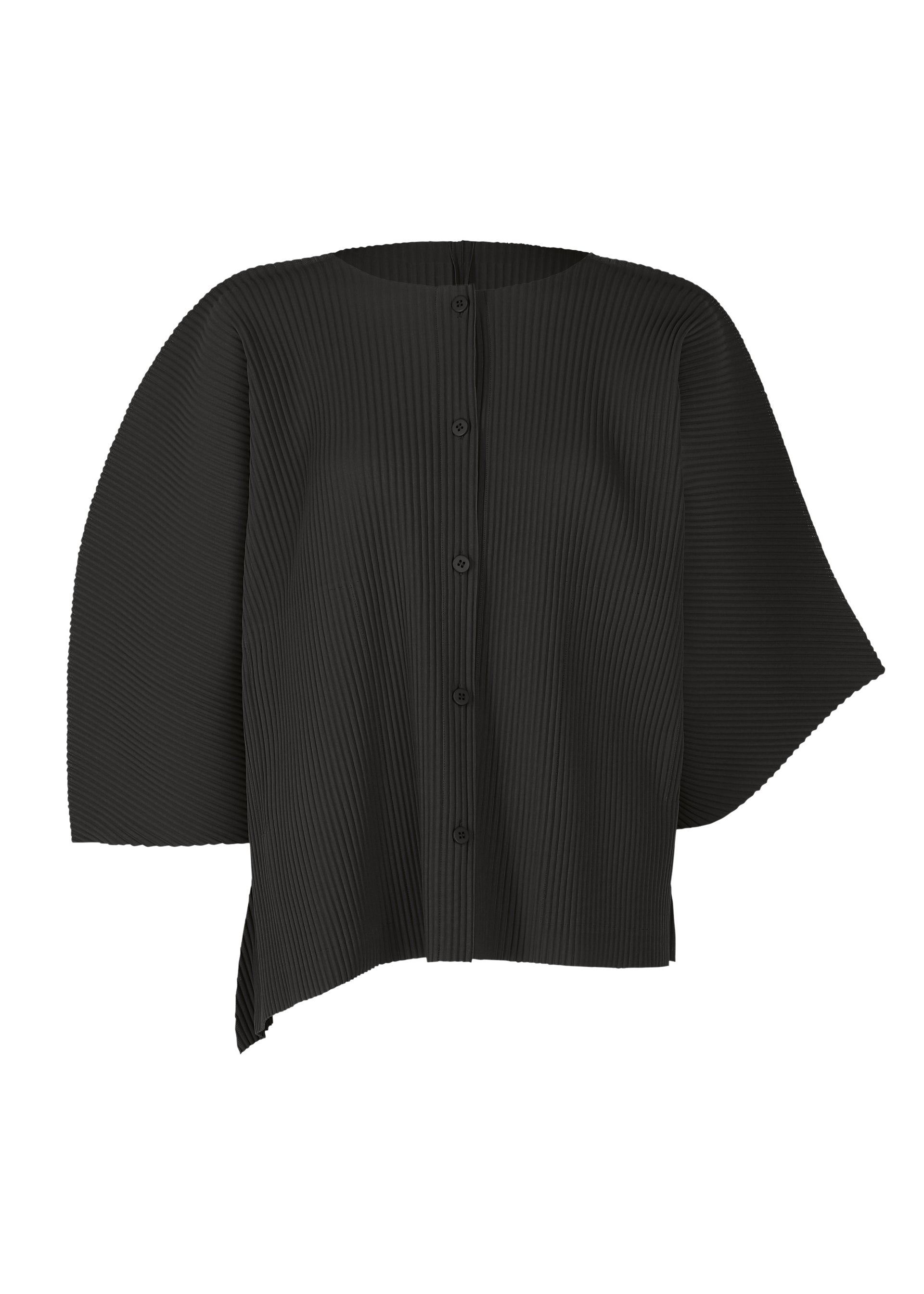 Zoomed view CURVE PLEATS, Women's Cardigan, Black - BLACK (no.15)