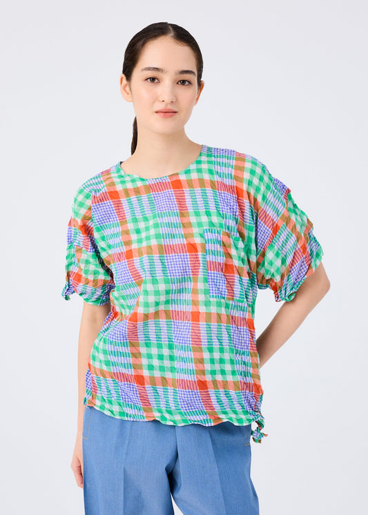 CHECK WHIPPED PLEATS SHIRT view 2