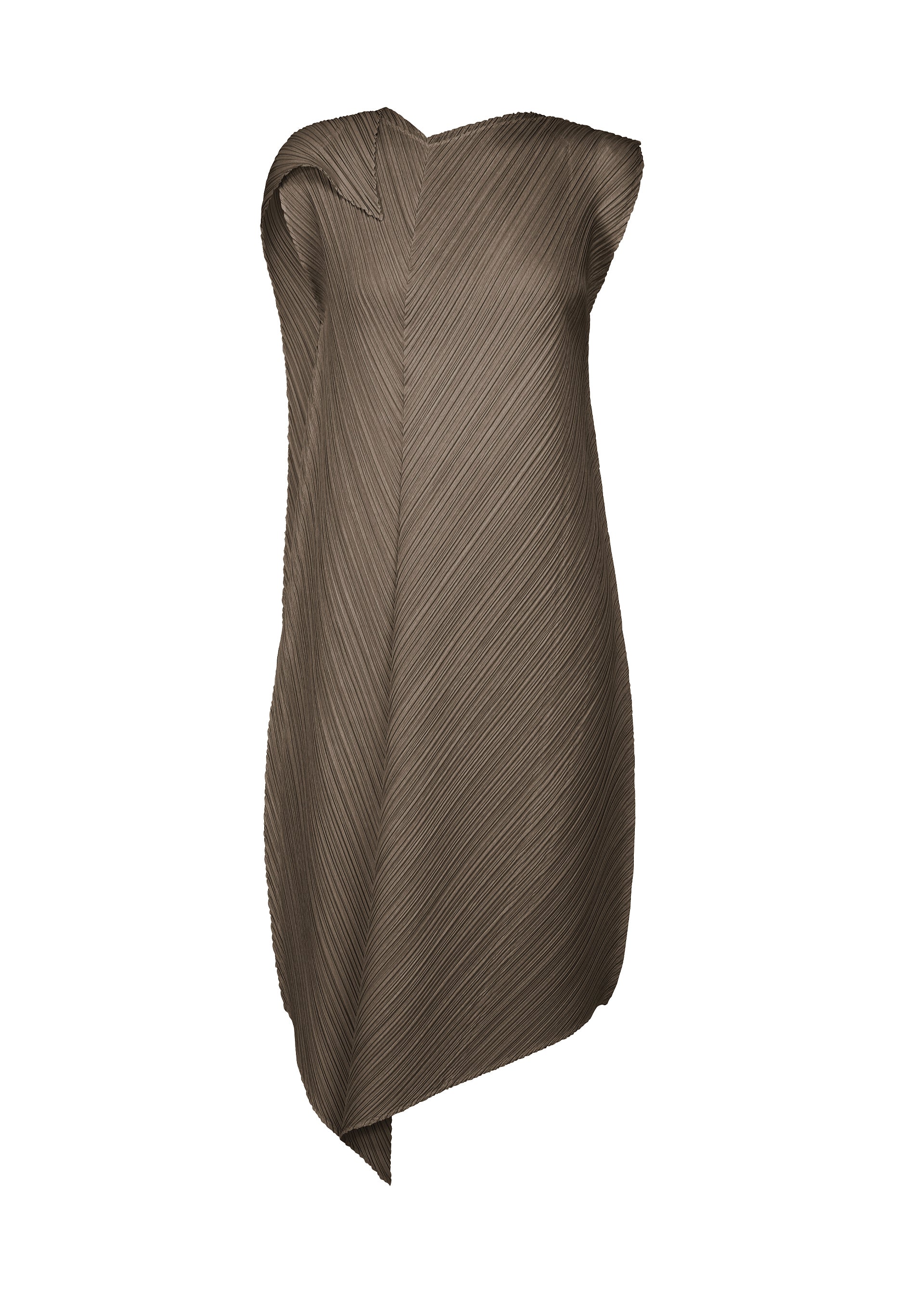 Zoomed view FLARE, Women's Dress, Brown - GRAYISH BROWN(no.47)