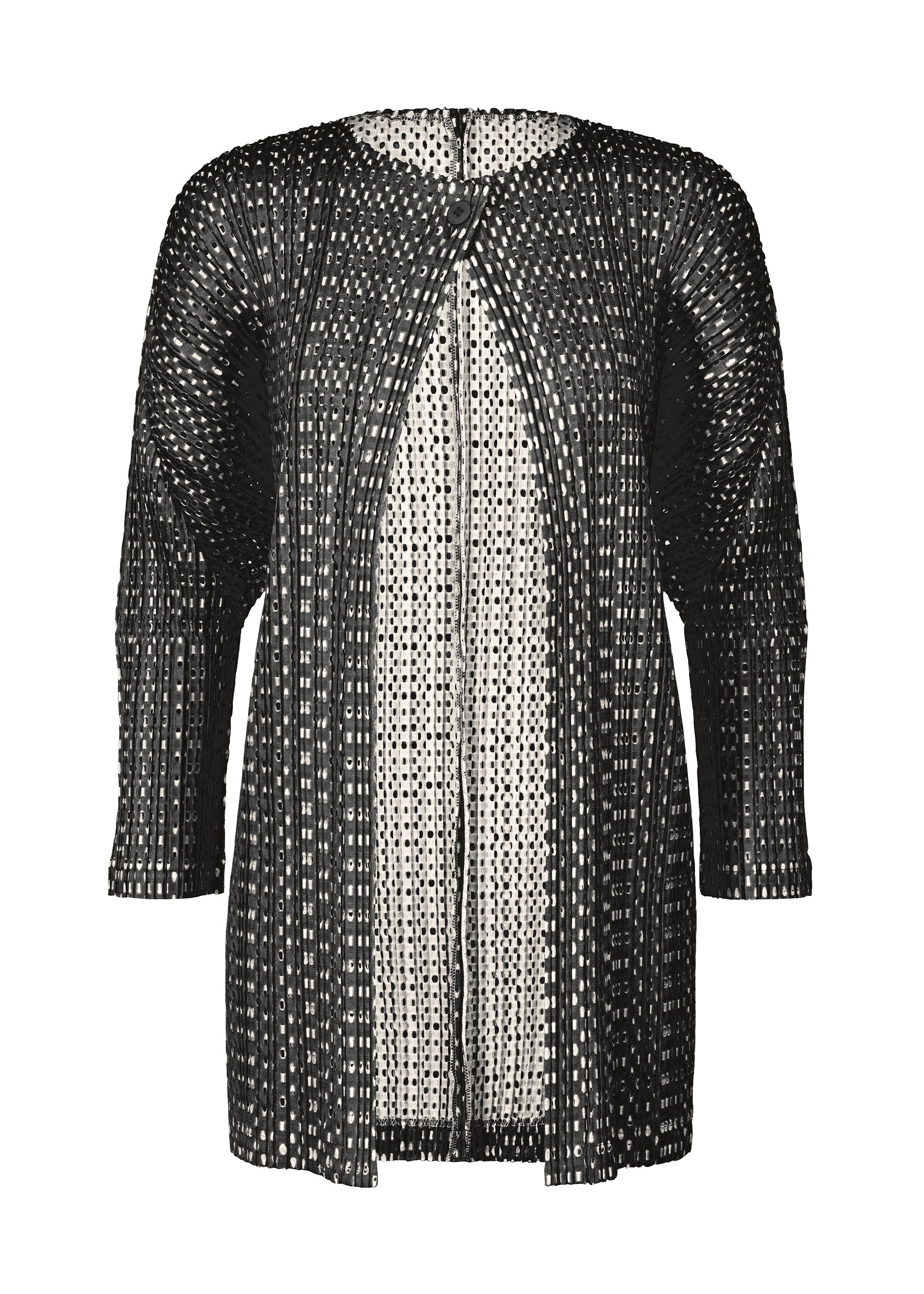 Zoomed view FLICKER, Women's Tops, Cardigan, White - BLACK×WHITE (no.07)