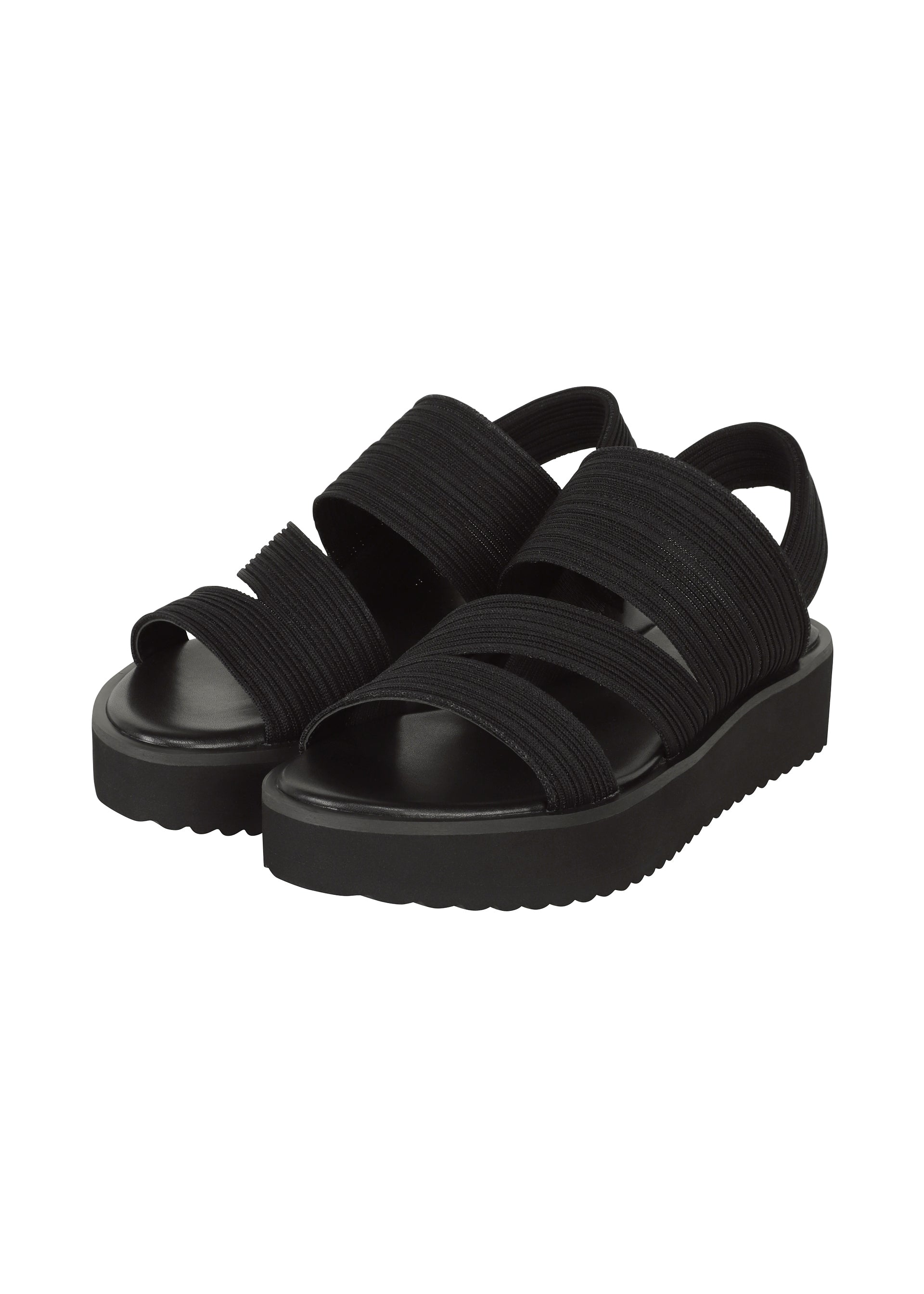 Zoomed view KNIT PLEATS SANDALS, Accessories & Others_Legwear & Shoes, Black - BLACK(no.15)