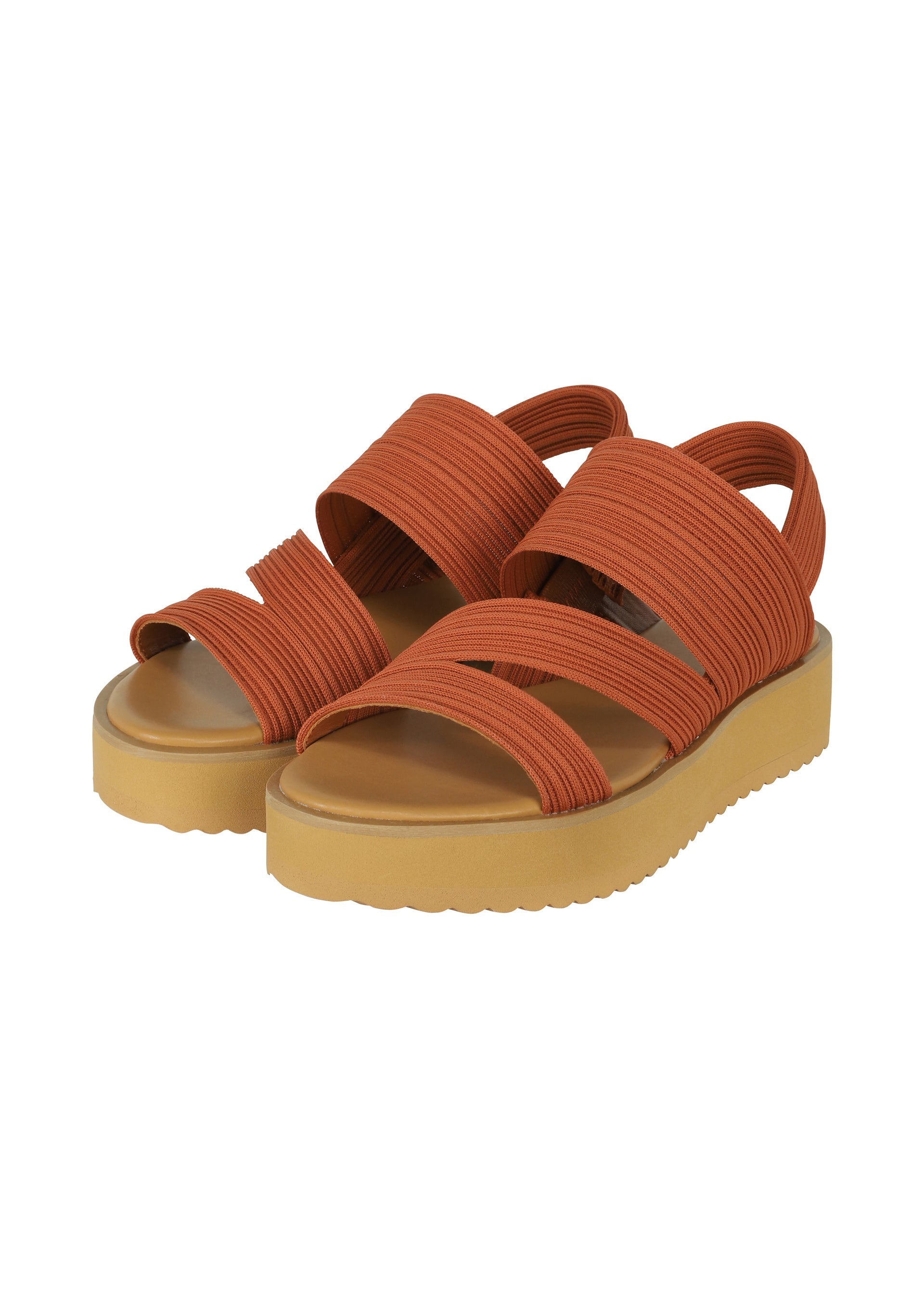 Zoomed view KNIT PLEATS SANDALS - BROWN(no.44)