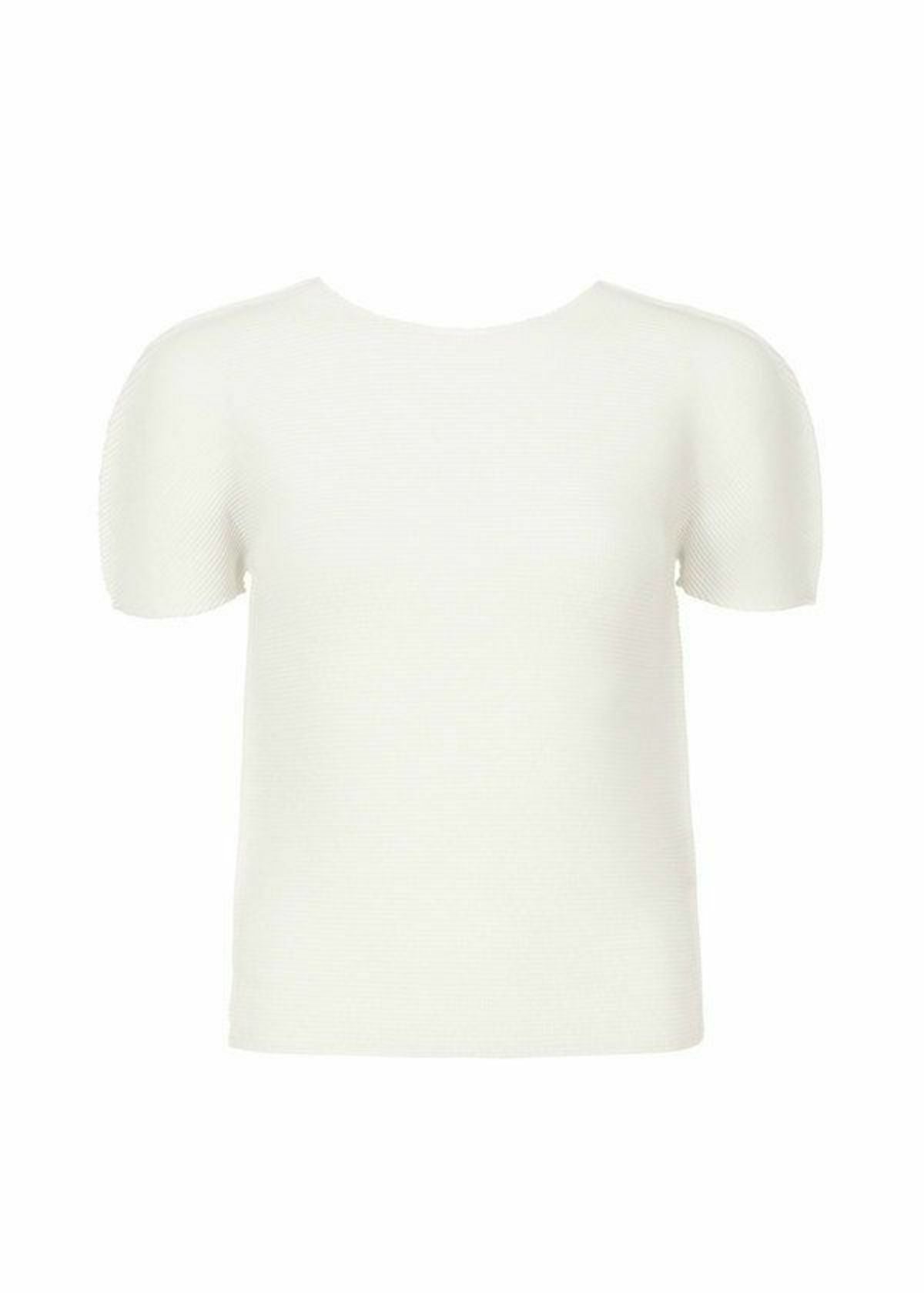 Zoomed view STRETCH PLEATS TOP - WHITE (no.01)