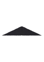 TYPE-Ⅶ Kouzoshi project 002 by A-POC ABLE ISSEY MIYAKE is a black, triangular wedge featuring a textured, ridged surface inspired by the intricate patterns of Tosa Washi paper, shown against a white background.