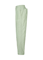 TYPE-U 001 cargo pants by A-POC ABLE ISSEY MIYAKE in light green, featuring wrinkle-resistant fabric, an elastic waistband, spacious side pockets, and straight legs, shown against a plain white background.