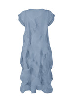 The TYPE-P 003-2 by A-POC ABLE ISSEY MIYAKE is a light blue, short-sleeved dress with pleated, layered fabric and an irregular wavy texture. Made with Baked Stretch material, it provides a loose, versatile silhouette for daily wear.