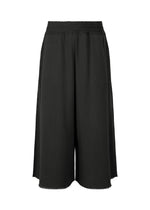 The TYPE-A 003 by A-POC ABLE ISSEY MIYAKE is a pair of black, wide-leg high-waist culotte shorts with a loose fit, crafted from tube-shaped fabric and inspired by A-POC, shown against a white background. - BLACK （no.15）