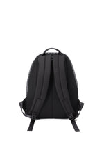 The BAO BAO ISSEY MIYAKE DAYPACK REFLECTOR, a unisex backpack, is shown from the back with padded shoulder straps, a top carry handle, and patterned side trim against a plain white background.