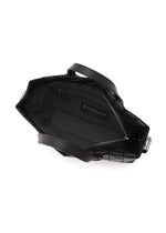 The TONNEAU MATTE by BAO BAO ISSEY MIYAKE is a black geometric mini handbag seen from above, featuring two handles, a zippered inner pocket, a visible BAO BAO label, and a spacious, textured, leather-like lined interior.