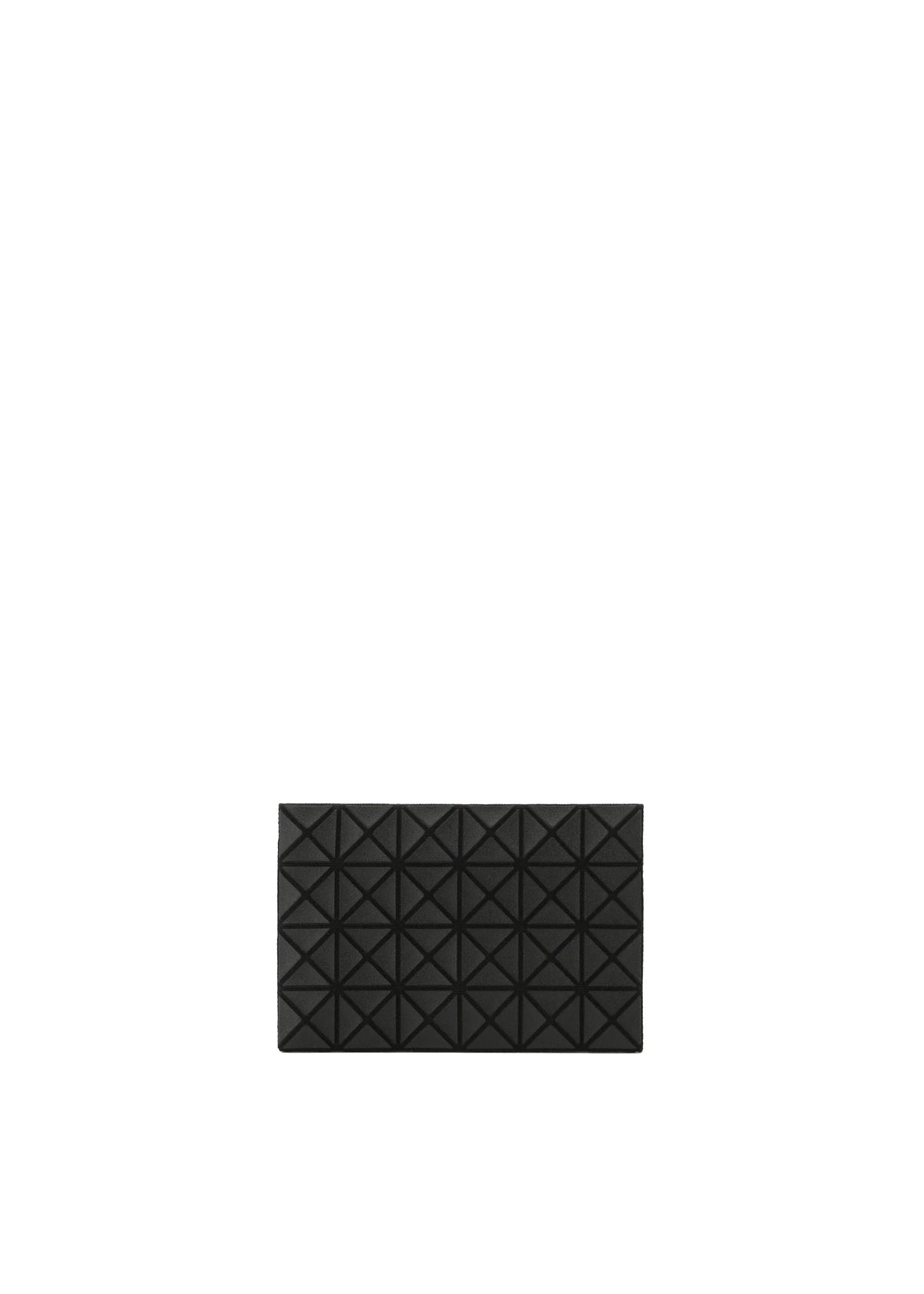 The OYSTER by BAO BAO ISSEY MIYAKE is a small black bi-fold wallet with a geometric pyramid-textured surface, shown centered on a plain white background. view 1 of 4