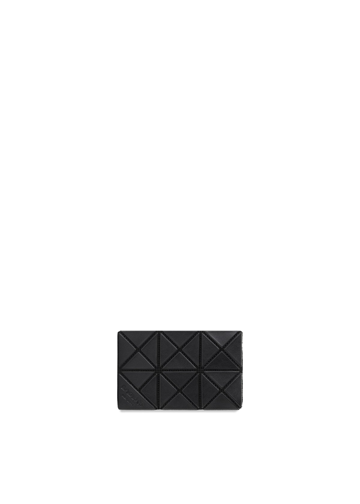 Zoomed view The TWINKLE clutch by BAO BAO ISSEY MIYAKE is a small, rectangular black bag featuring a quilted geometric pattern and minimalist design, shown against a plain white background. - MATTE BLACK （no.16）
