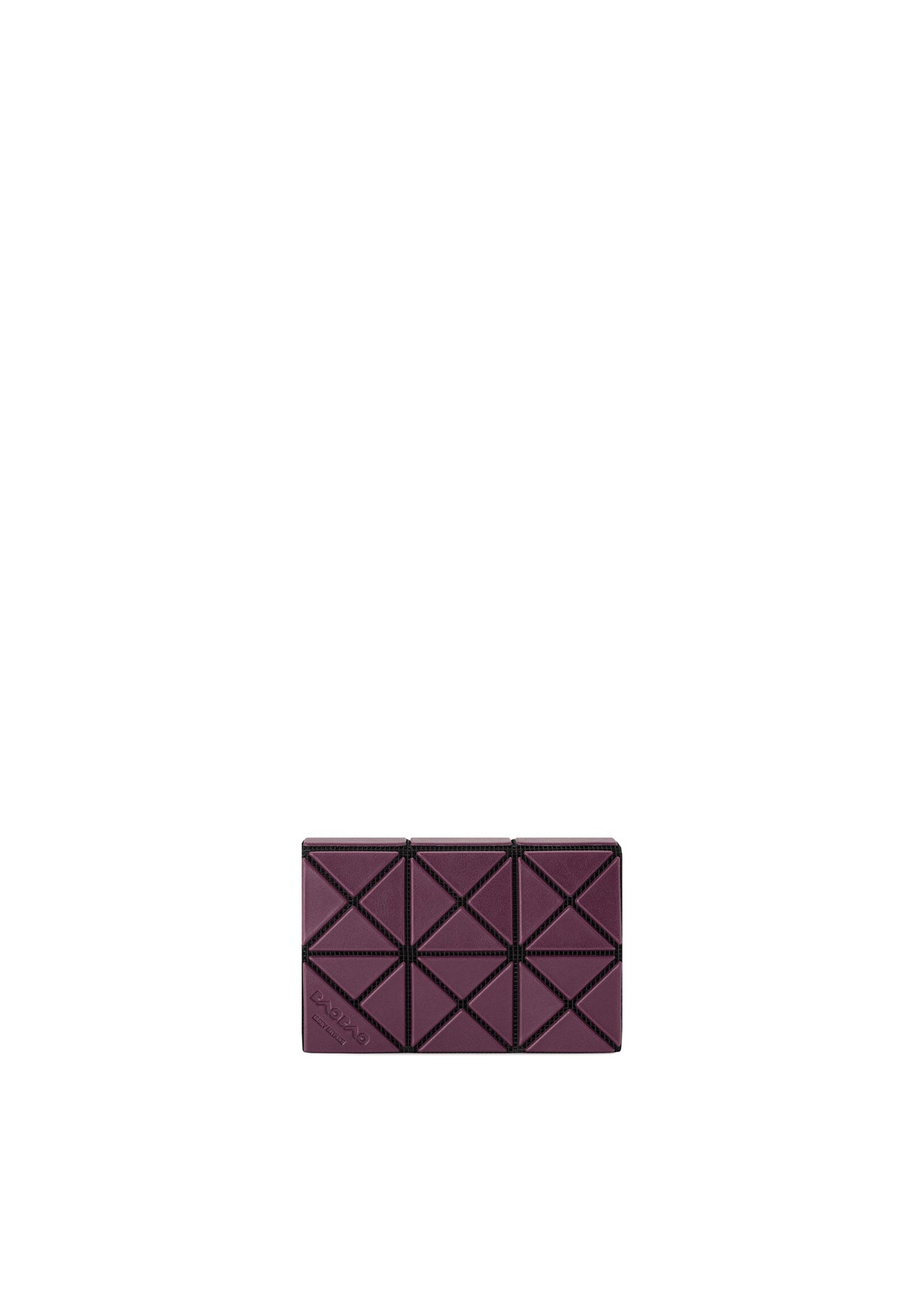 The TWINKLE by BAO BAO ISSEY MIYAKE is a rectangular purple multi-purpose case featuring a geometric triangular pattern, shown on a plain white background. view 4 of 6