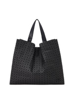 The CART tote bag by BAO BAO ISSEY MIYAKE showcases a bold black geometric triangular grid pattern, structured silhouette, and adjustable handles—ideal for carrying an A4 laptop and suiting modern lifestyles. - MATTE BLACK （no.16）