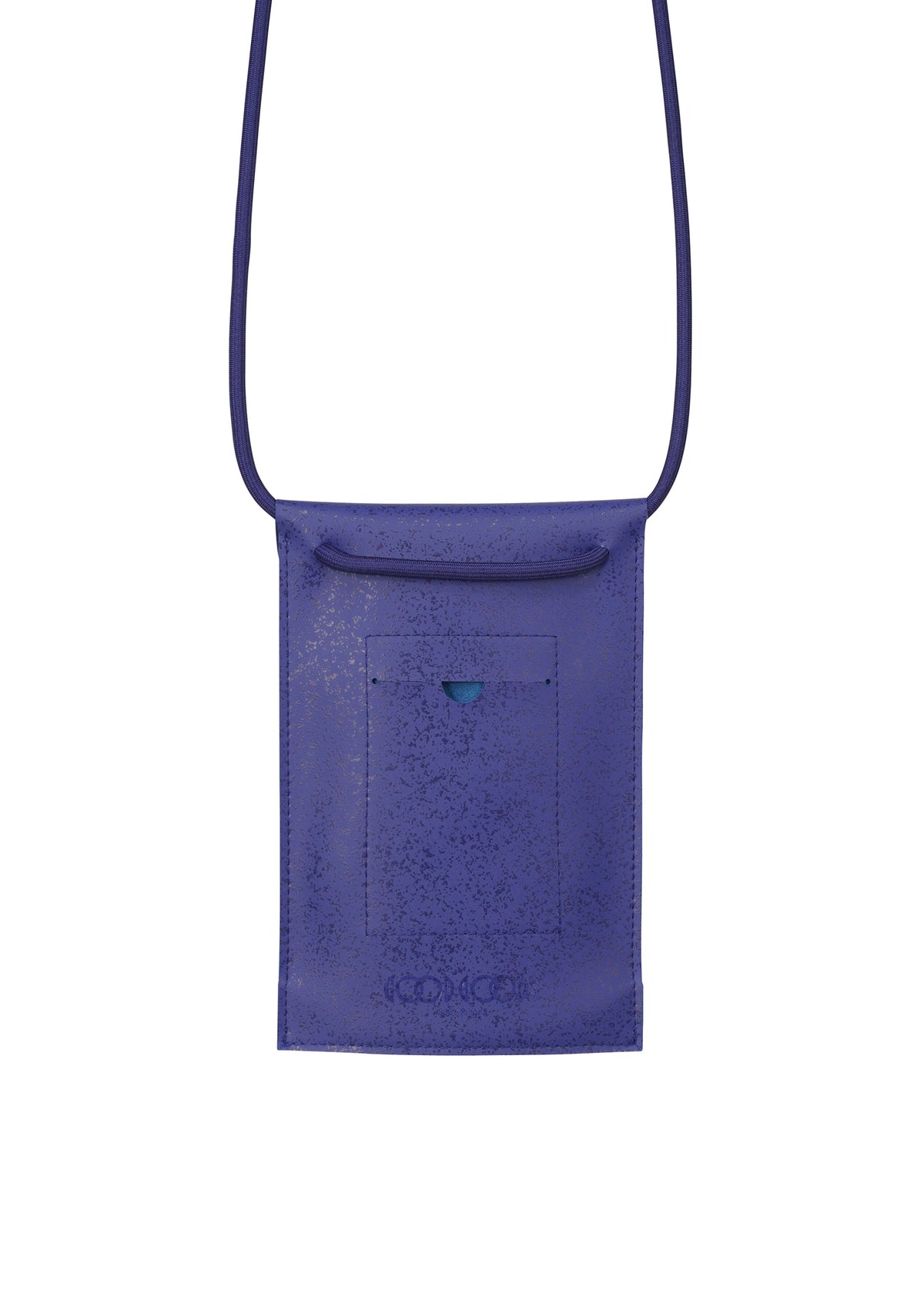 PACKAGE, a small rectangular purple pochette by GOOD GOODS ISSEY MIYAKE, features a front pocket and thin strap—perfect as a gift, shown against a white background. view 6 of 9