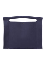 The KURURI by GOOD GOODS ISSEY MIYAKE is a minimalist navy blue felt tote with a sturdy top handle cutout, central round button closure, and a simple rectangular design for easy everyday style. - NAVY （no.75）