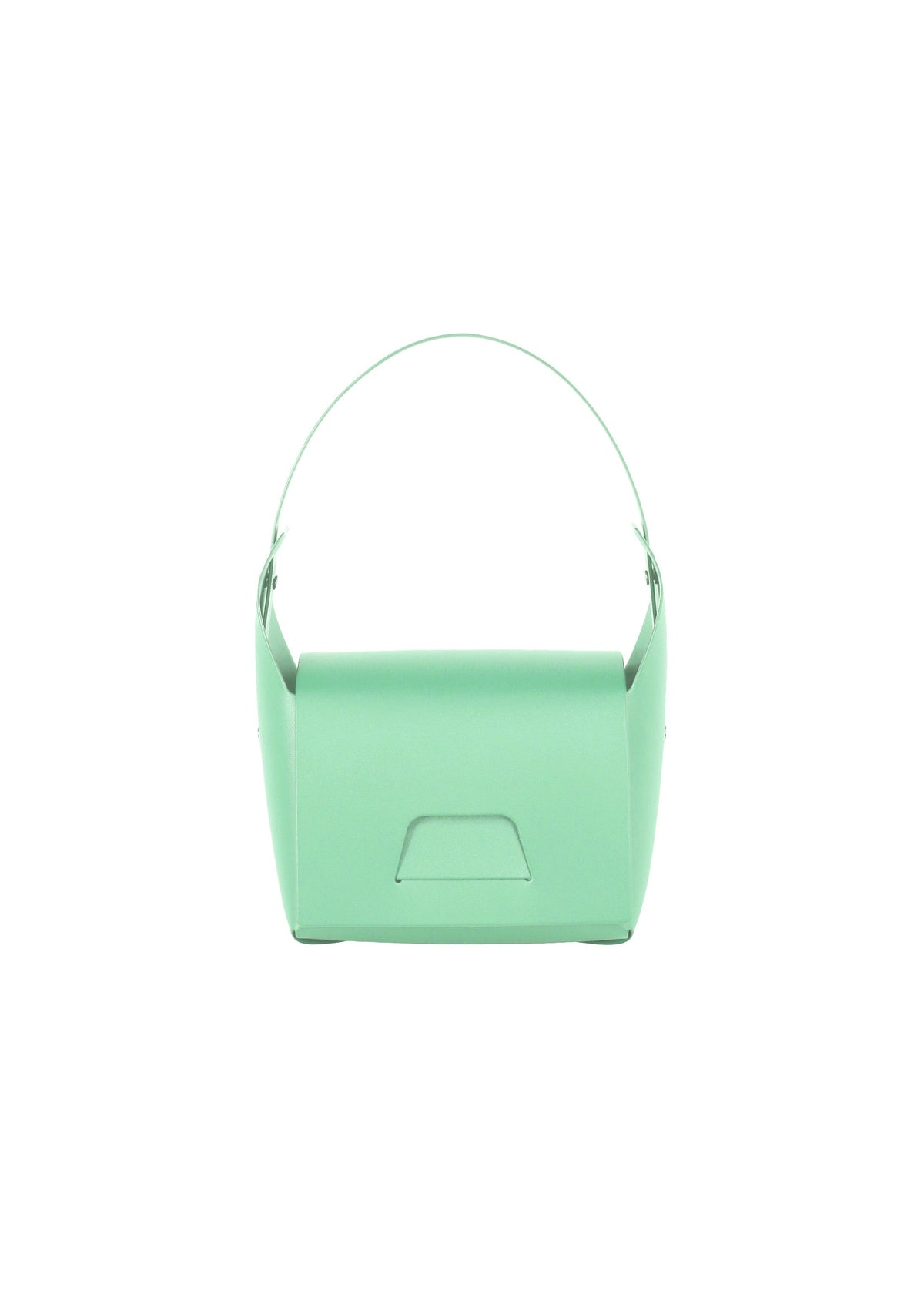 The BOX by GOOD GOODS ISSEY MIYAKE is a mint green plastic bag with a handle, shown from the front on a plain white background. view 1 of 10