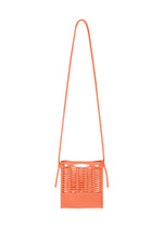 The MOKKO S.C. by GOOD GOODS ISSEY MIYAKE is an orange rectangular crossbody bag with a long, detachable strap and horizontal cut-outs—ideal for Spring Summer 2026. - ORANGE CORAL （no.31）
