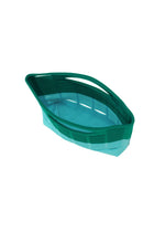 The MOKKO BI-COLOR by GOOD GOODS ISSEY MIYAKE is a teal and green oval mesh tote with flexible sides, an open top, and is easily washable—ideal for everyday use.