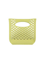 The MOKKO WASHI by GOOD GOODS ISSEY MIYAKE is a light green, rectangular summer tote with a top handle cutout and open hexagonal side patterns, shown on a plain white background. - GRASS GREEN （no.63）