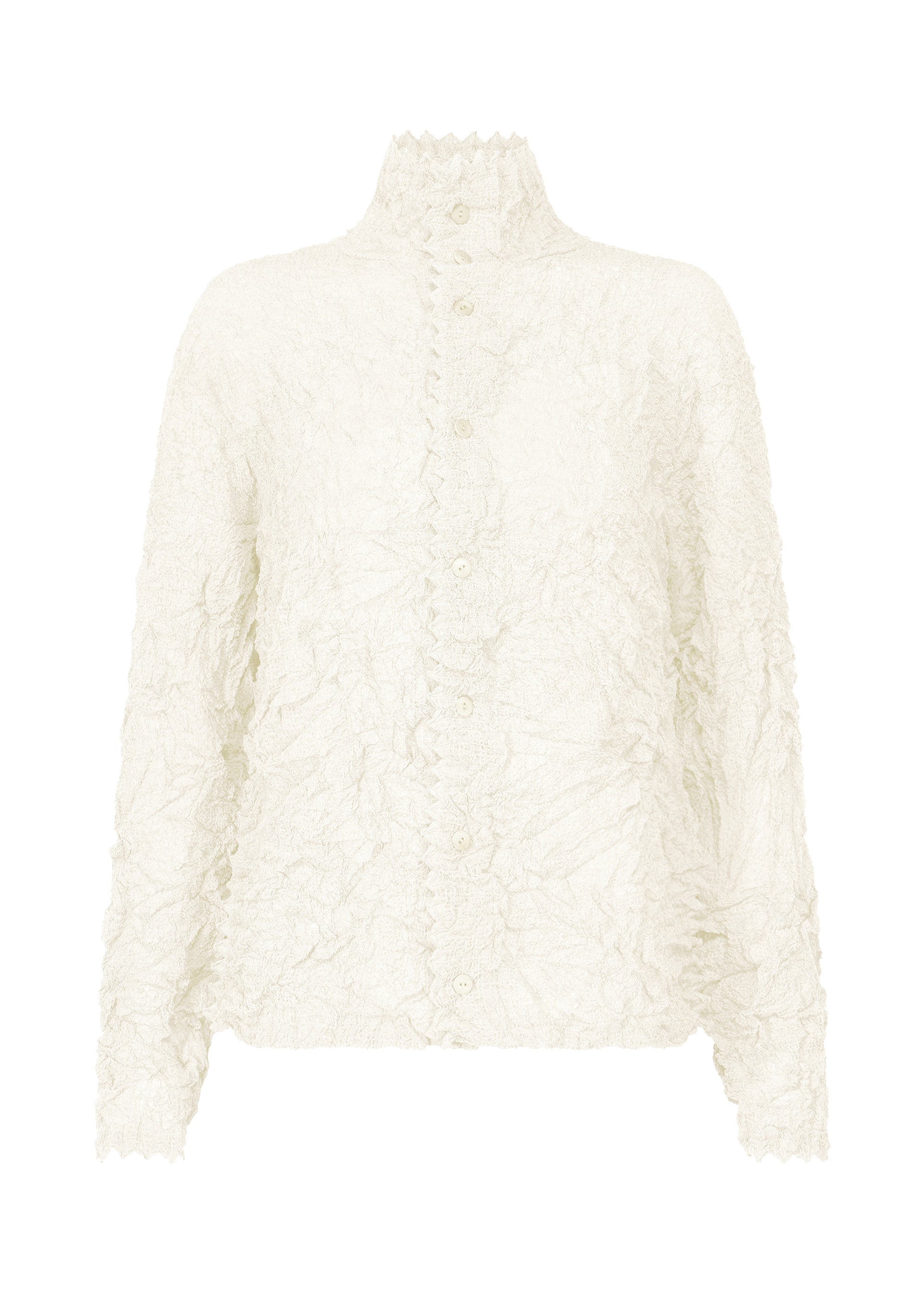 KUMO SHIBORI SUCKER, Women's Tops Cardigan, White