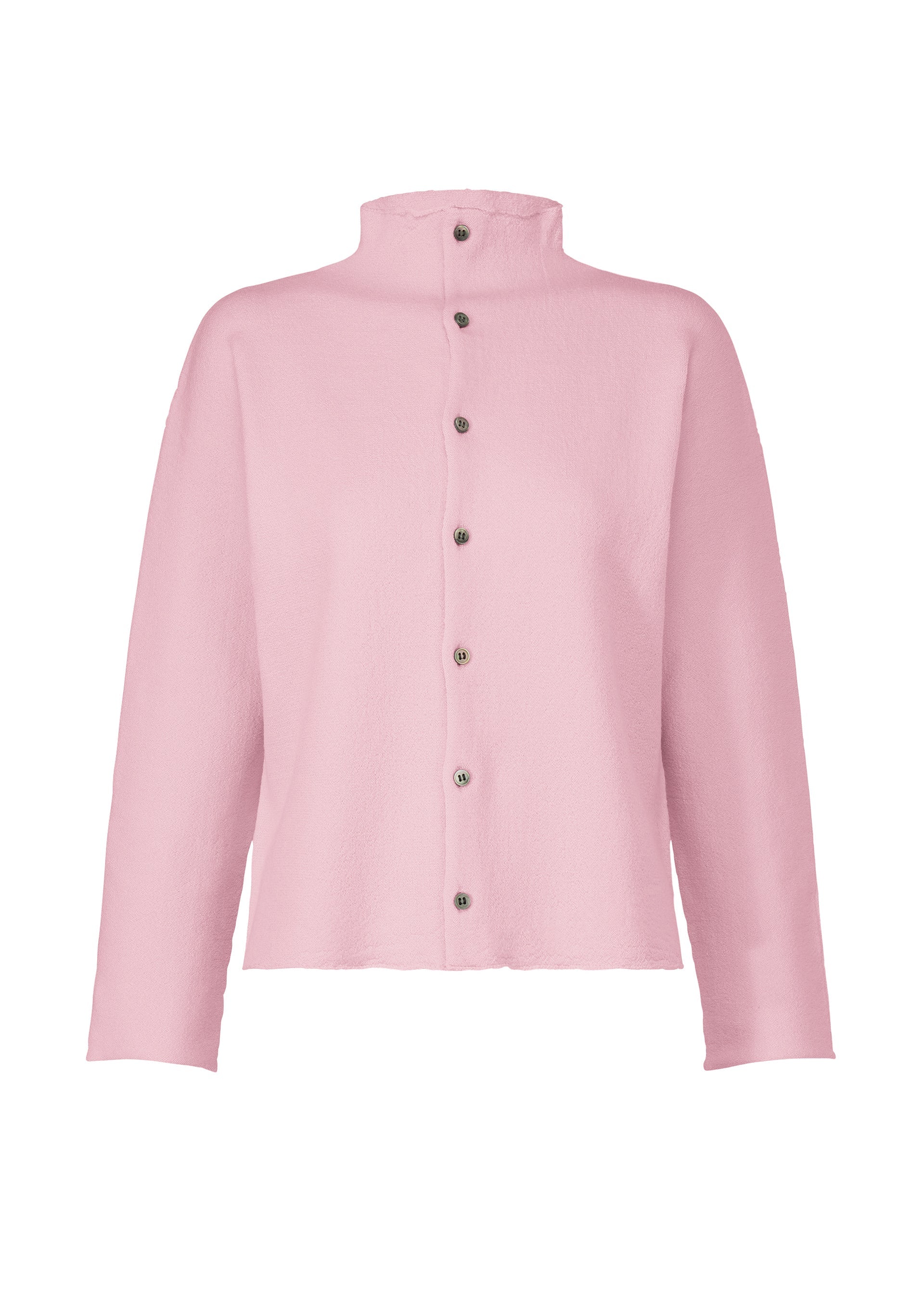 Zoomed view Wool seamless, women's cardigan, pink - PALE PINK （no.21）