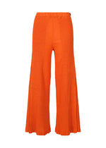 The KYO CHIJIMI MAY pants by HaaT are bright orange, high-waisted, and made from ultra-fine crinkled cotton. With an elastic waist and loose, flowy fit, they're perfect for casual or summer wear. - ORANGE （no.32）
