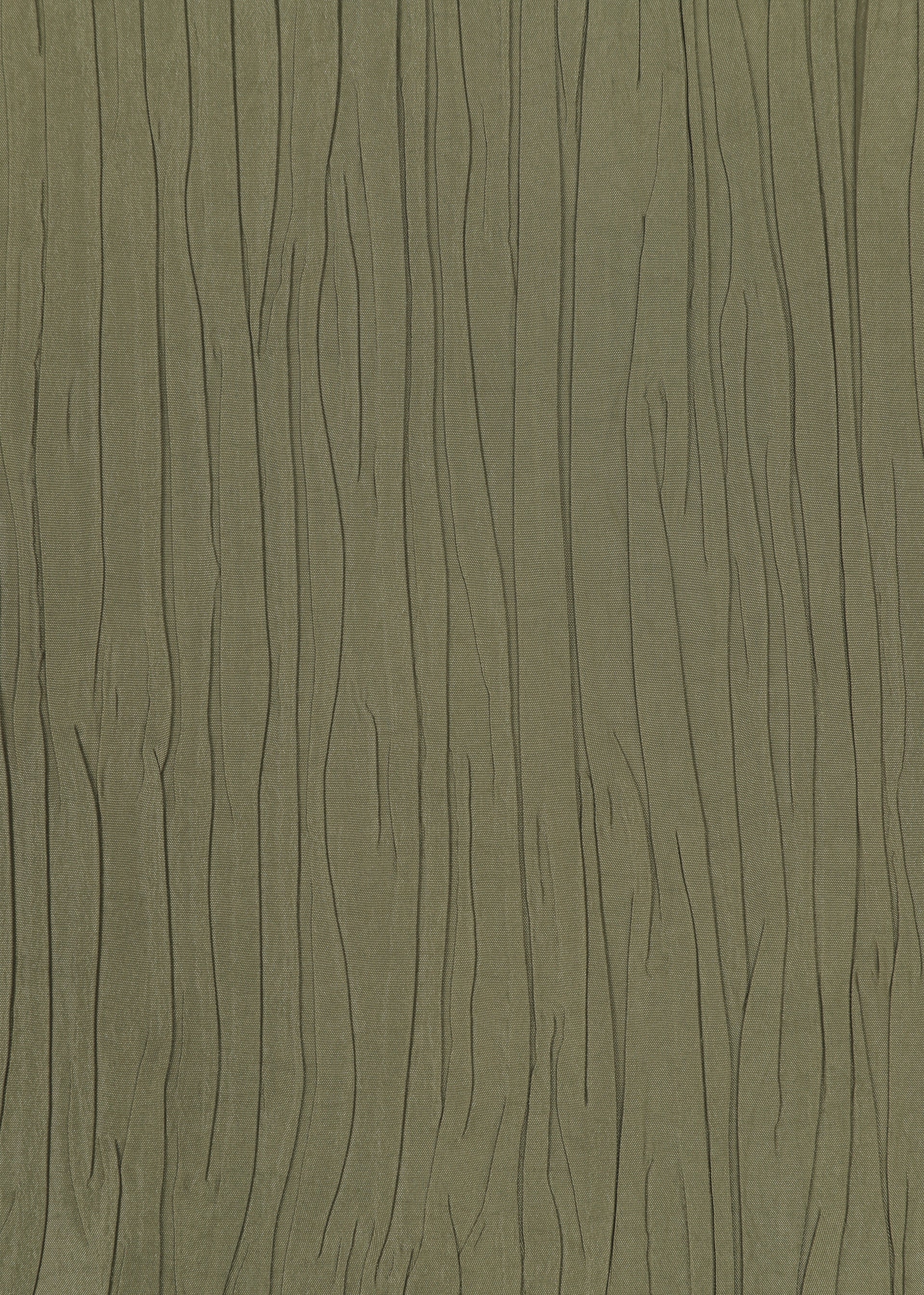 Zoomed view The HaaT SHIBARI BOTTOM features an olive green textured surface with an embossed tree bark pattern of irregular vertical lines and organic shapes, ideal for unisex fashion or glossy pants with a Shibari finish.
