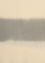 The HaaT KYO CHIJIMI ITAJIME features a textured beige surface with a wide horizontal gray stripe. Wavy ridges evoke the organic look of traditional Itajime dyeing techniques.