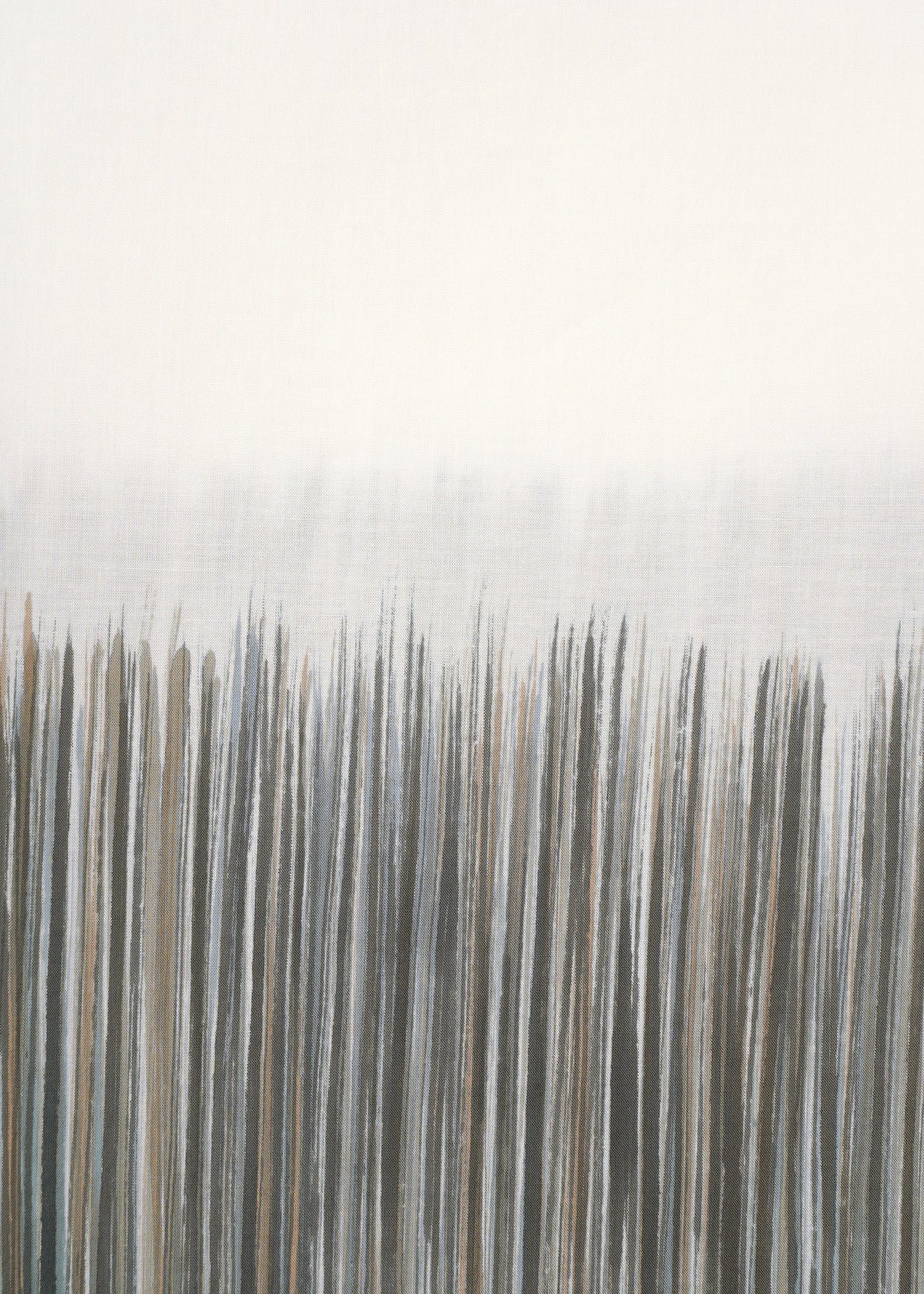 SAZANAMI by HaaT features abstract vertical brushstrokes in gray, black, and brown fading into off-white, evoking Kyoto artisan artistry and the feel of hand-painted designs on organic cotton. view 6 of 9