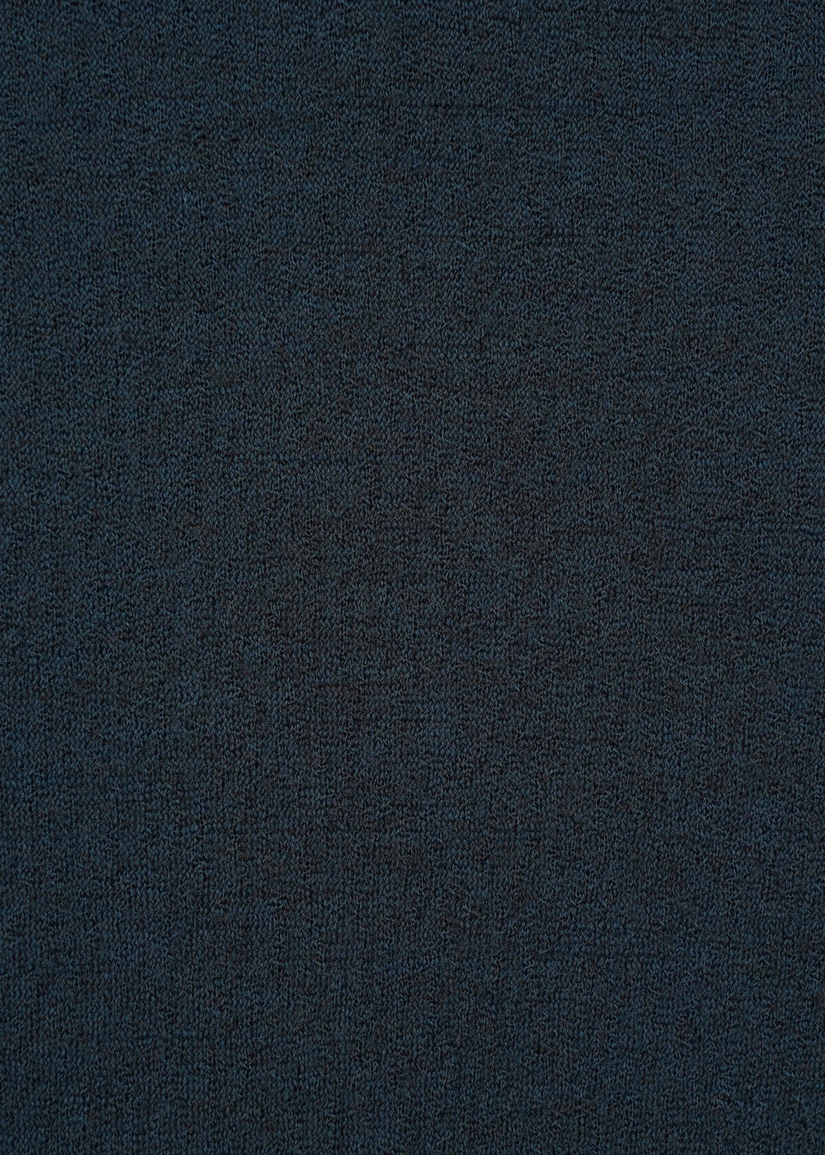 A close-up of the TRI COLOR WOOL top by HaaT in dark blue, highlighting the fine weave and textured detail of its merino wool material. view 9 of 16