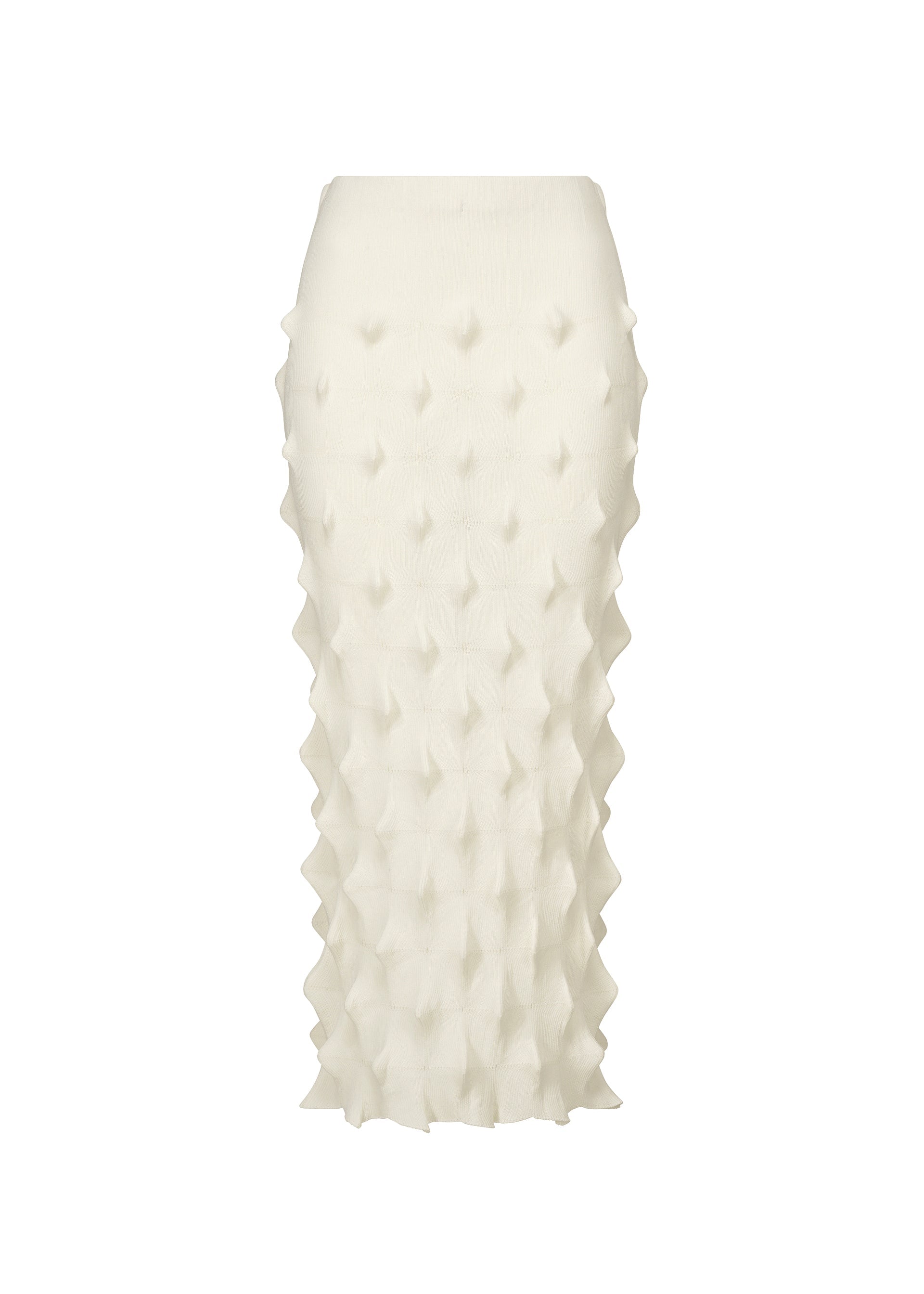 Zoomed view ZIG ZAG KNIT, Women's Skirt, White - WHITE （no.01）