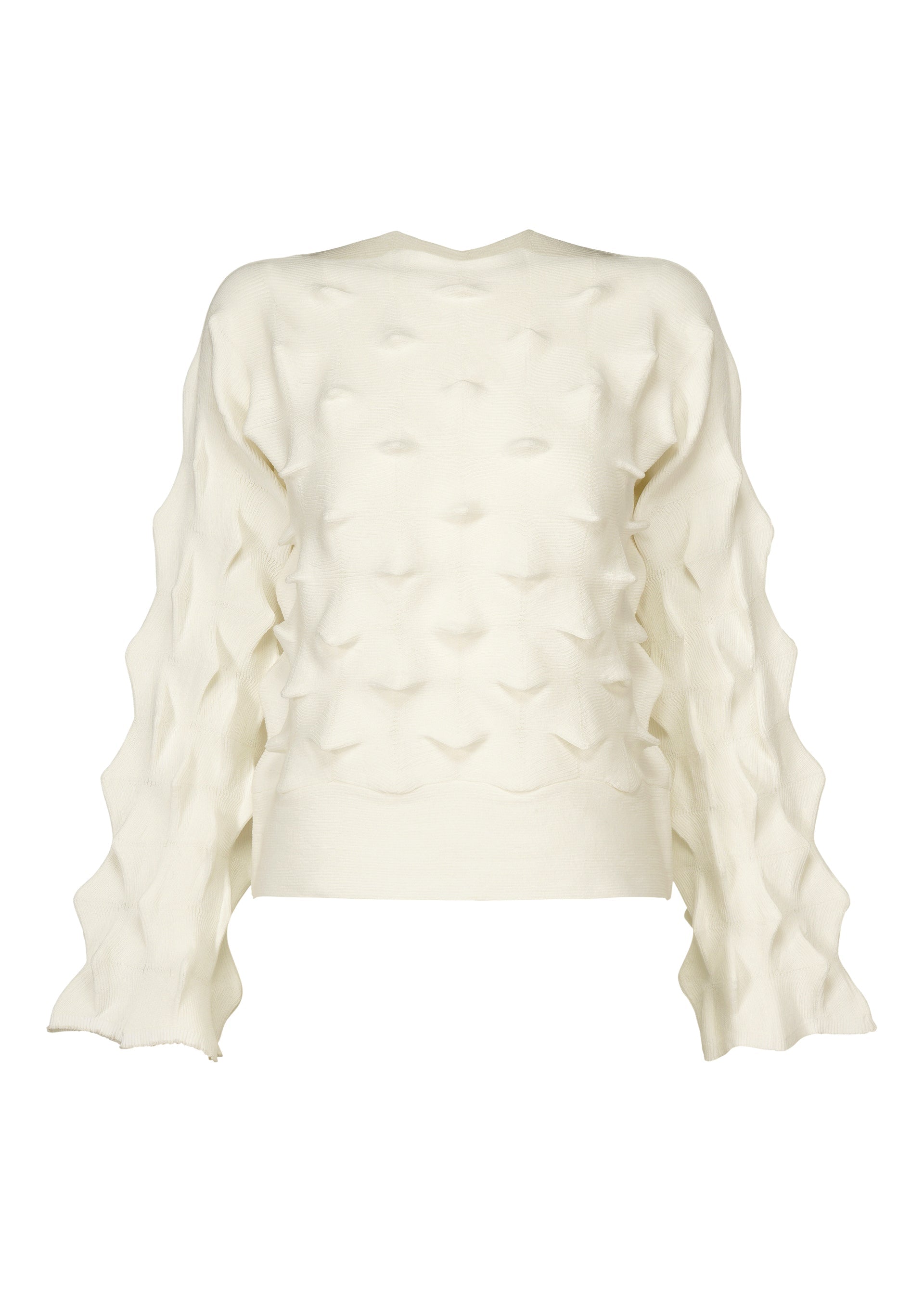 Zoomed view ZIG ZAG KNIT, Women's Top, White - WHITE （no.01）
