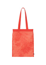 The HaaT GLASSLEAF TOTE JANUARY is a vibrant red bag with two handles, showcasing subtle Bhill embroidery in floral and leaf motifs on the front, set against a plain white background. - RED （no.24）