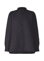 The HaaT 3 MUL MACHINE KABIRA '26SS is a long-sleeved black shirt with Indian embroidery, a high collar, and relaxed fit, crafted from three-layer gauze and shown against a plain white background. - BLACK （no.15）