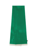 The HaaT WALL WHITE HEM is a folded green chiffon stole featuring a subtle gradient and white hem along the bottom edge, shown against a plain white background. - GREEN （no.62）