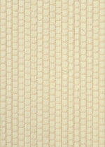 Close-up of SAKIORI by HaaT: beige woven fabric with a grid pattern, forming small rectangles. The texture is soft, quilted, and slightly raised.