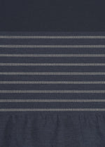 A subtle striped pattern is created on the COLLAGE STRETCH Ⅱ by HaaT, featuring a central horizontal section of dark blue fabric with evenly spaced thin light gray stripes, bordered above by solid dark blue fabric and below by slightly wrinkled blue fabric.