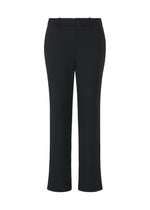 The HaaT PONTE JERSEY is a pair of black, straight-leg dress pants made from a rayon-blend jersey for relaxed comfort, featuring belt loops and a button closure, shown against a white background. - BLACK （no.15）