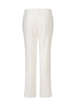 Back view of HaaT PONTE JERSEY white straight-leg pants in soft rayon-blend jersey, shown on a plain white background. These pants offer relaxed comfort with a clean, tailored look and subtle waistband and pocket details.