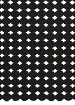 A close-up of LACY UNDER by HaaT shows its high-density black texture with diamond-shaped cutouts forming a grid-like pattern.