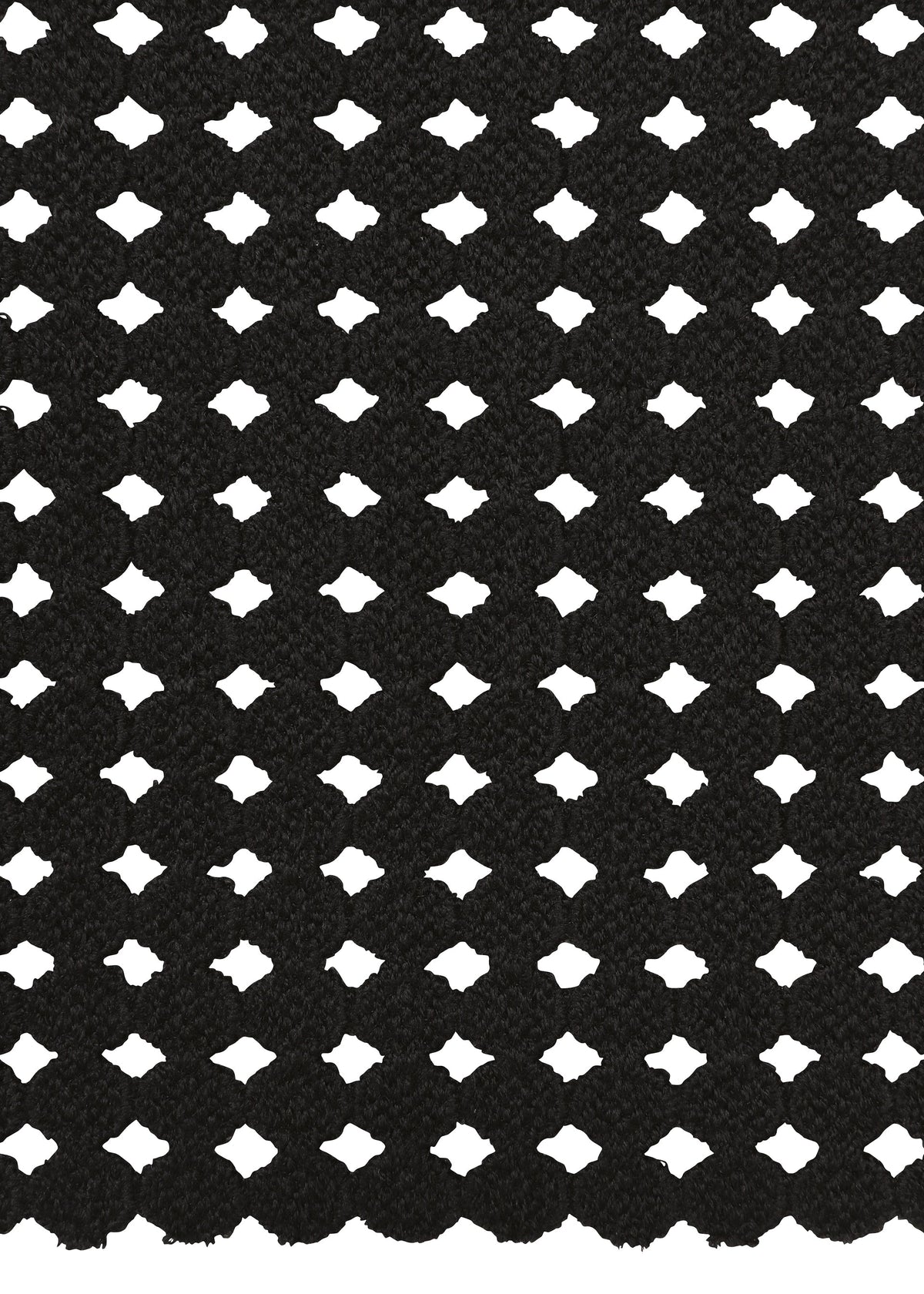 Zoomed view A close-up of LACY UNDER by HaaT shows its high-density black texture with diamond-shaped cutouts forming a grid-like pattern.