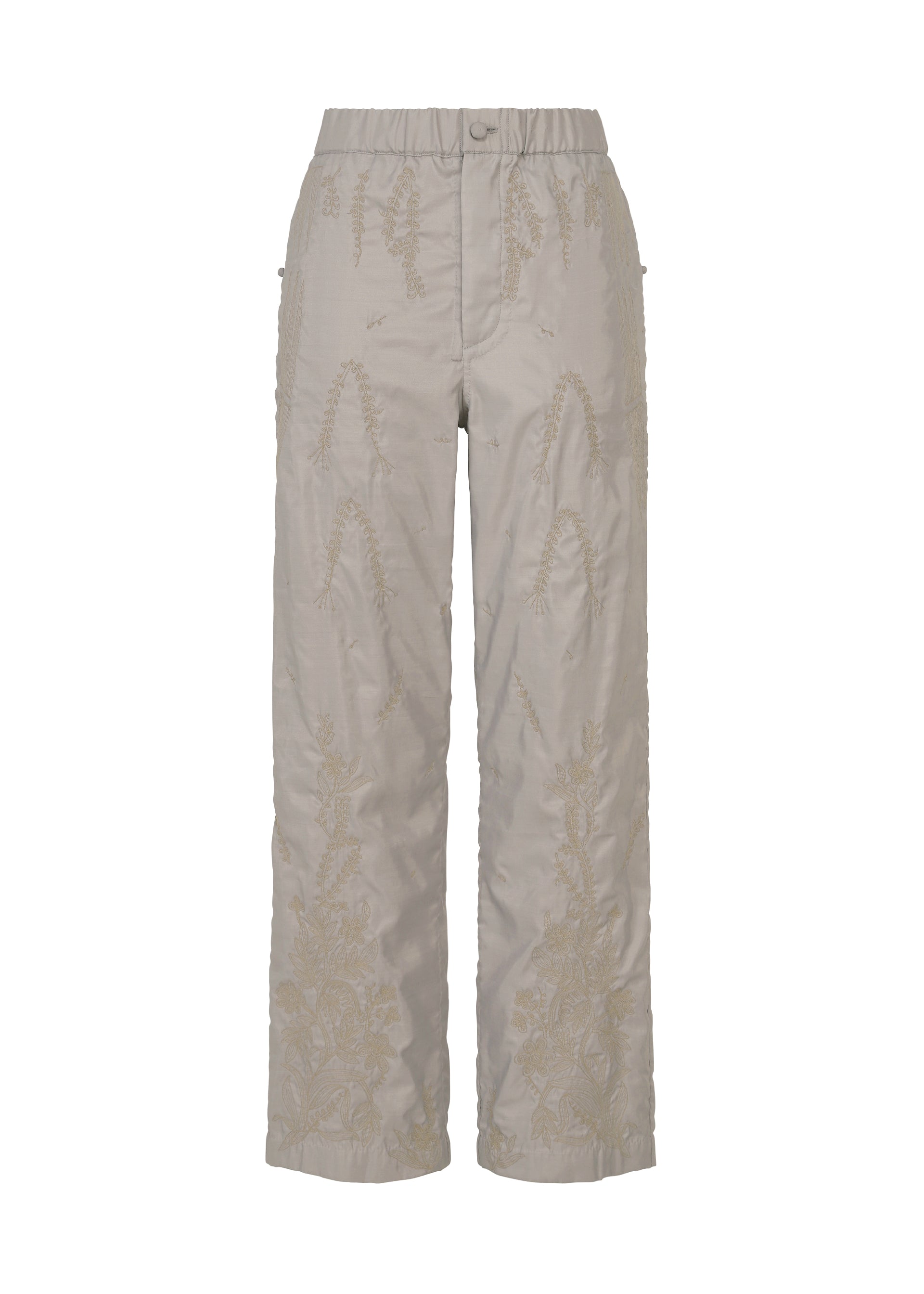 20AW＊me ISSEY MIYAKE 刺繍 ワイドパンツ 茶系 コットン WOMEN / PANTS – ISSEY MIYAKE ONLINE STORE
