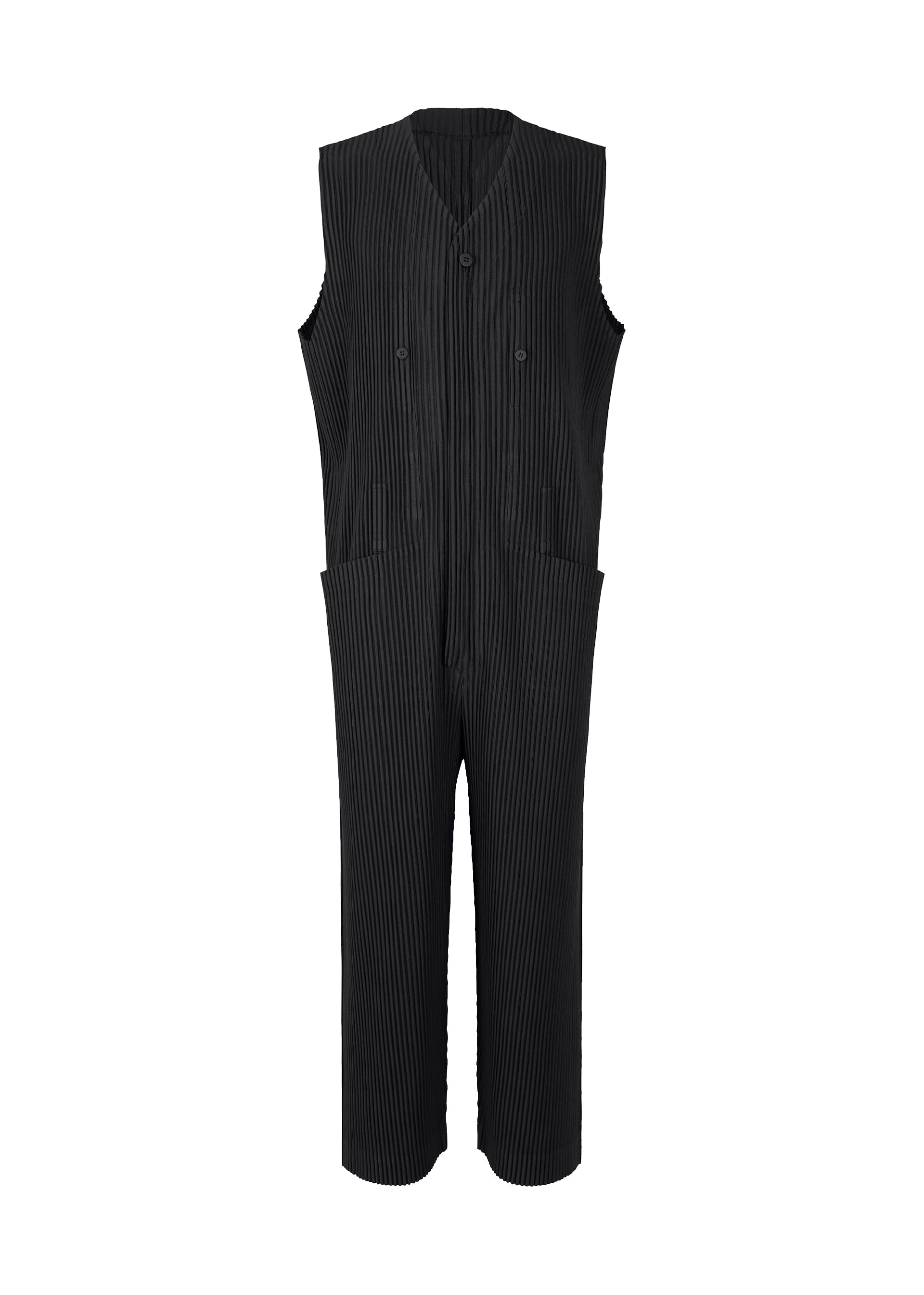 PLEATS BOTTOMS 1, Men's Jumpsuit, Black