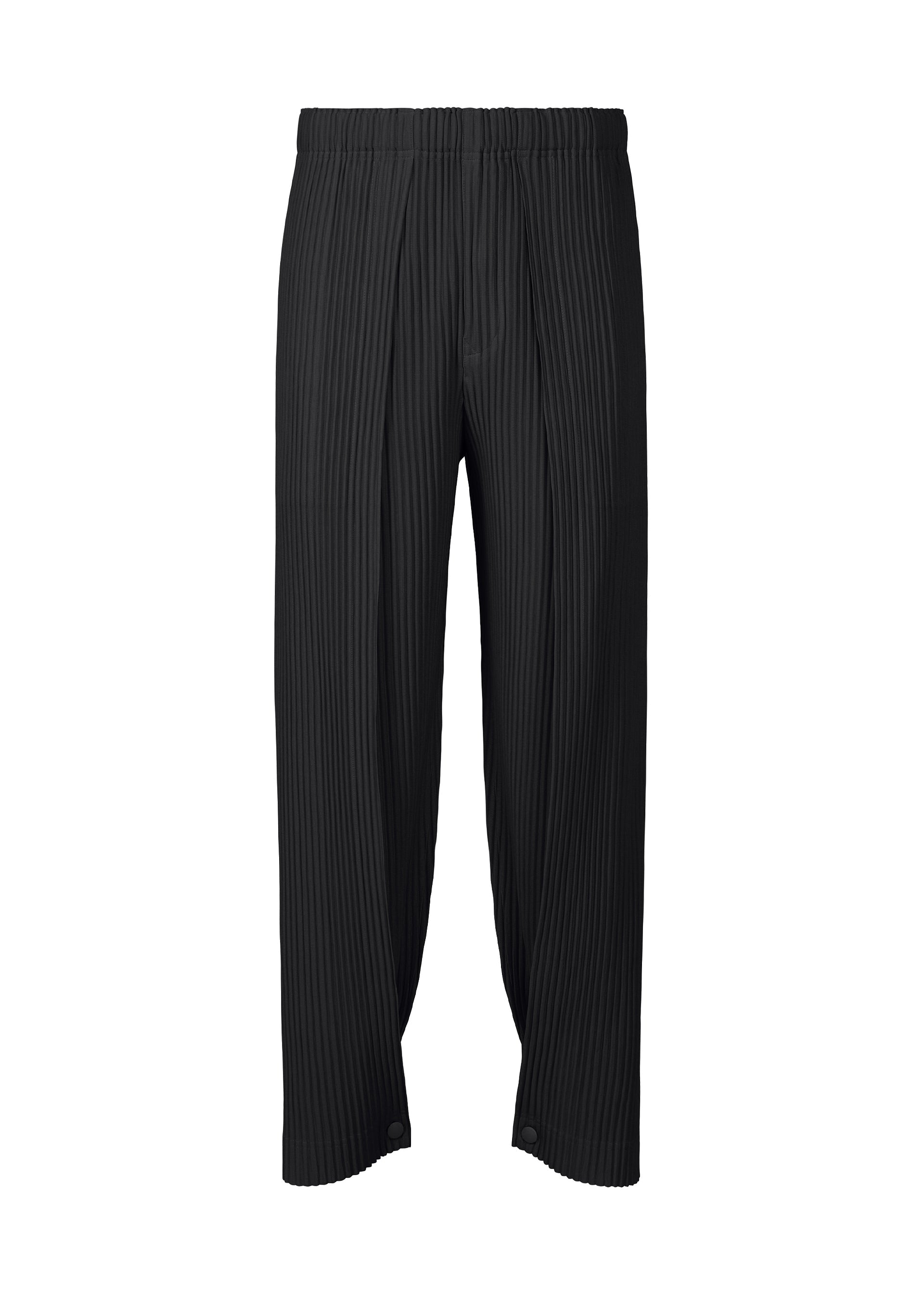 PLEATS BOTTOMS 1, Men's Pants, Black