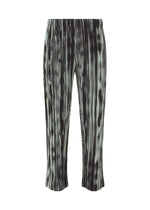 Brushstroke Stripe Men's Pants, Black - BLACK （no.15）
